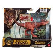 Jurassic World Survival Strike Attack - Dilophosaurus Dinosaur Figure toy, in packaging