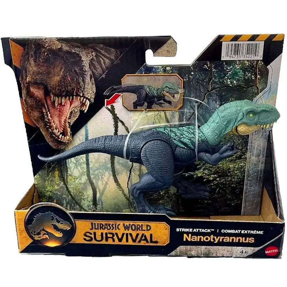 Jurassic World Survival Strike Attack - Nanotyrannus Dinosaur figure toy, in packaging