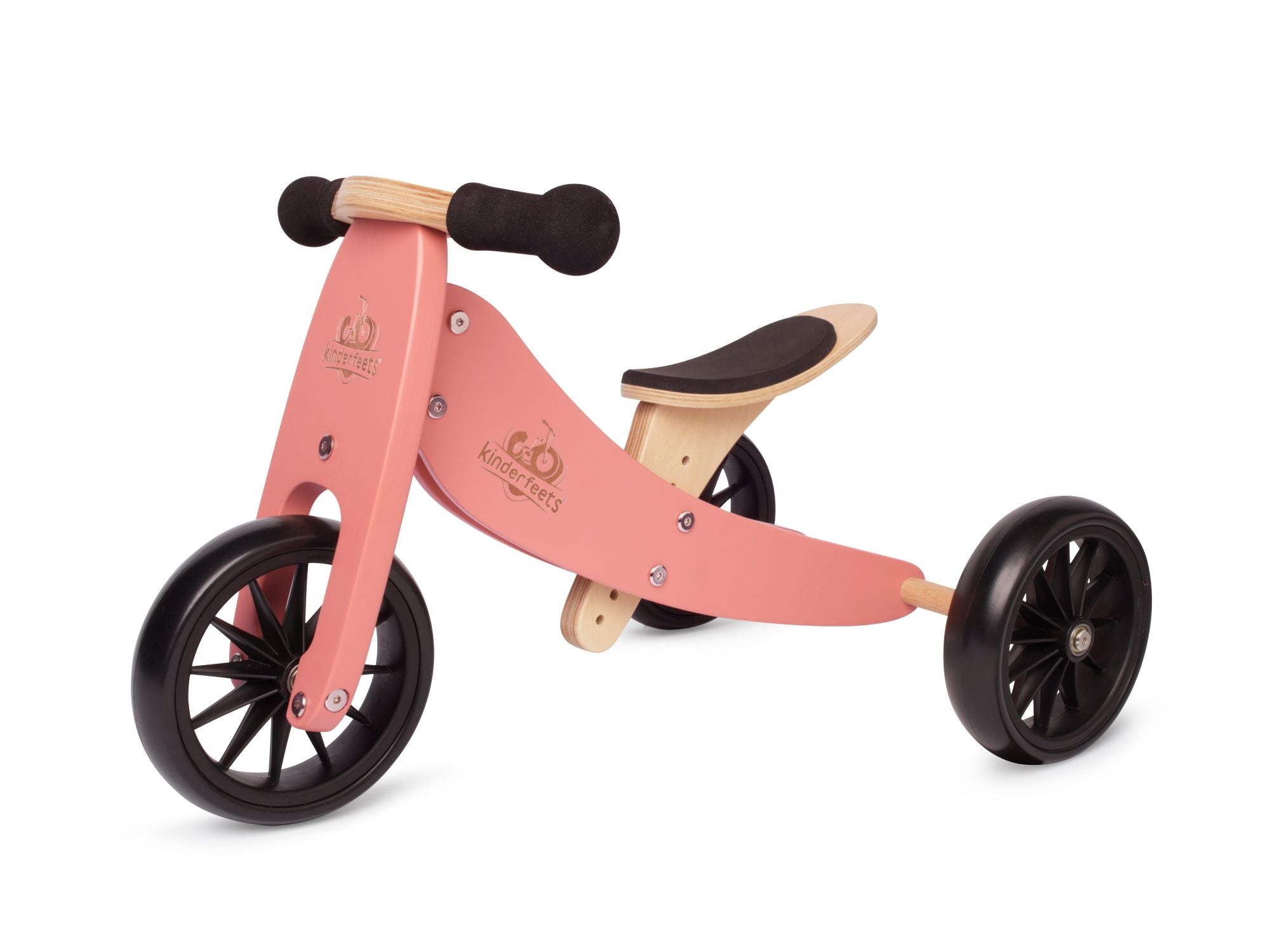 Kinderfeets Tiny Tot Wooden Trike Coral