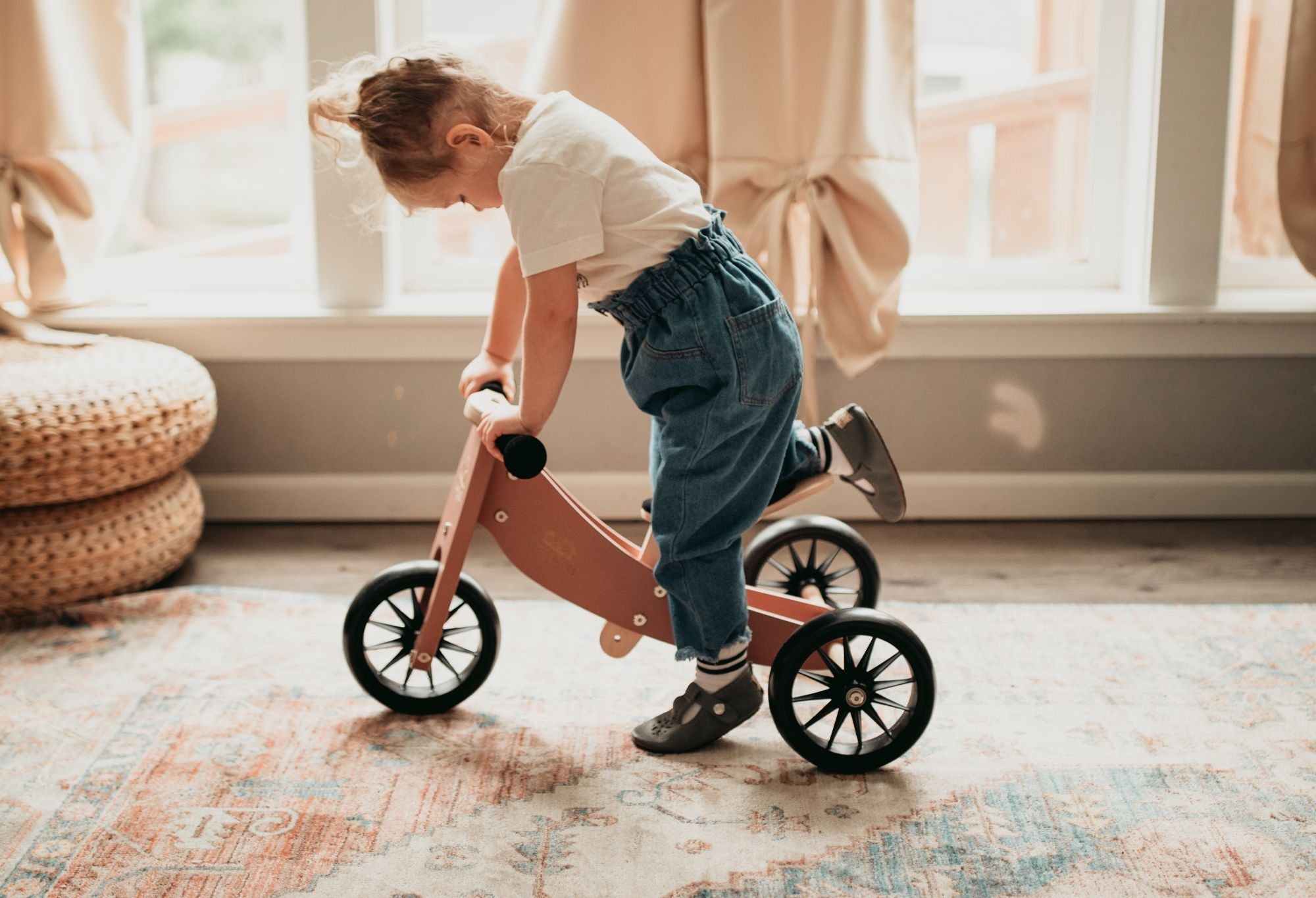 Kinderfeets Tiny Tot Wooden Trike Coral