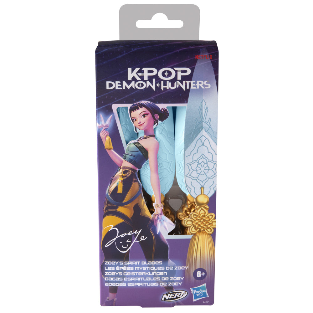 KPop Demon Hunters Zoey's Spirit Blades for toy dress-up, in packaging.