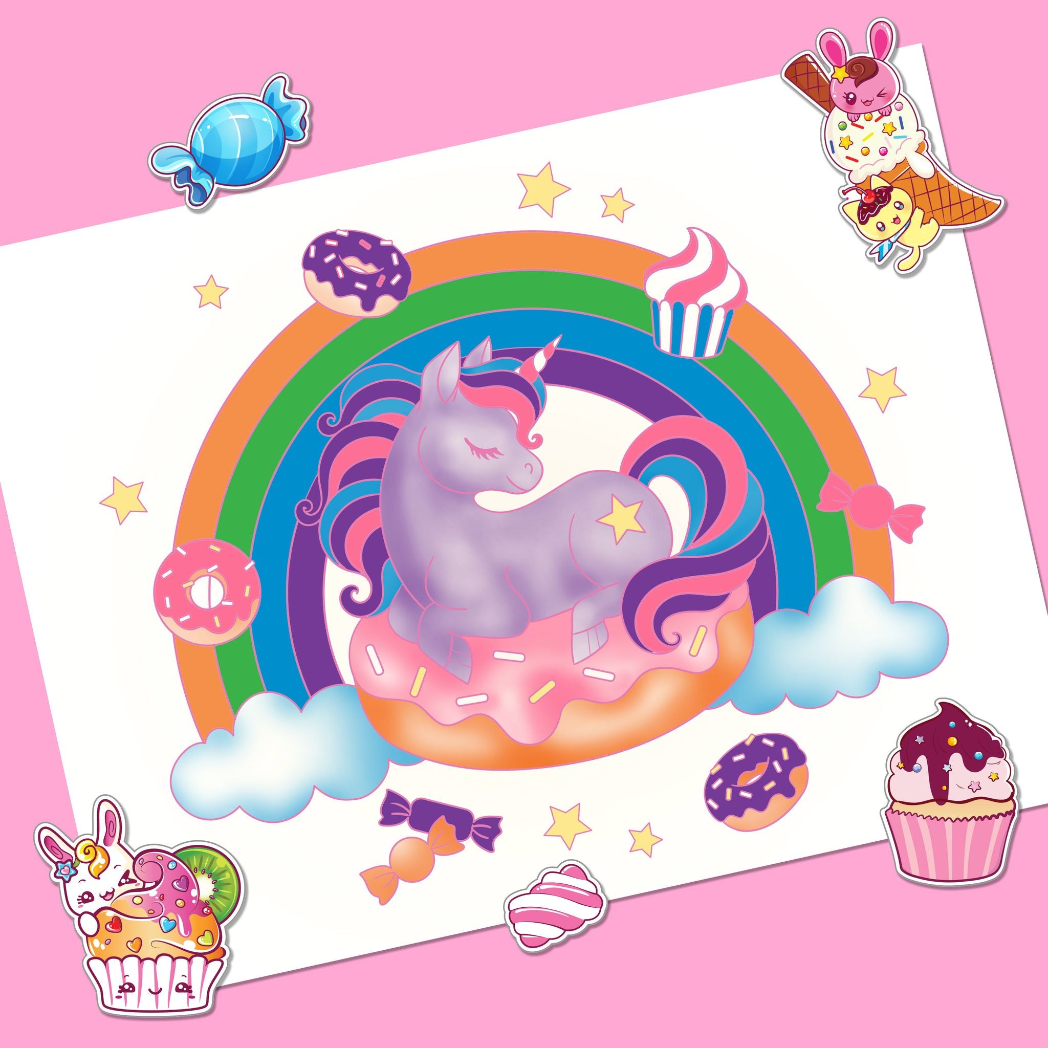 Kaleidoscope Lap Desk Colouring Set Sweet Treats