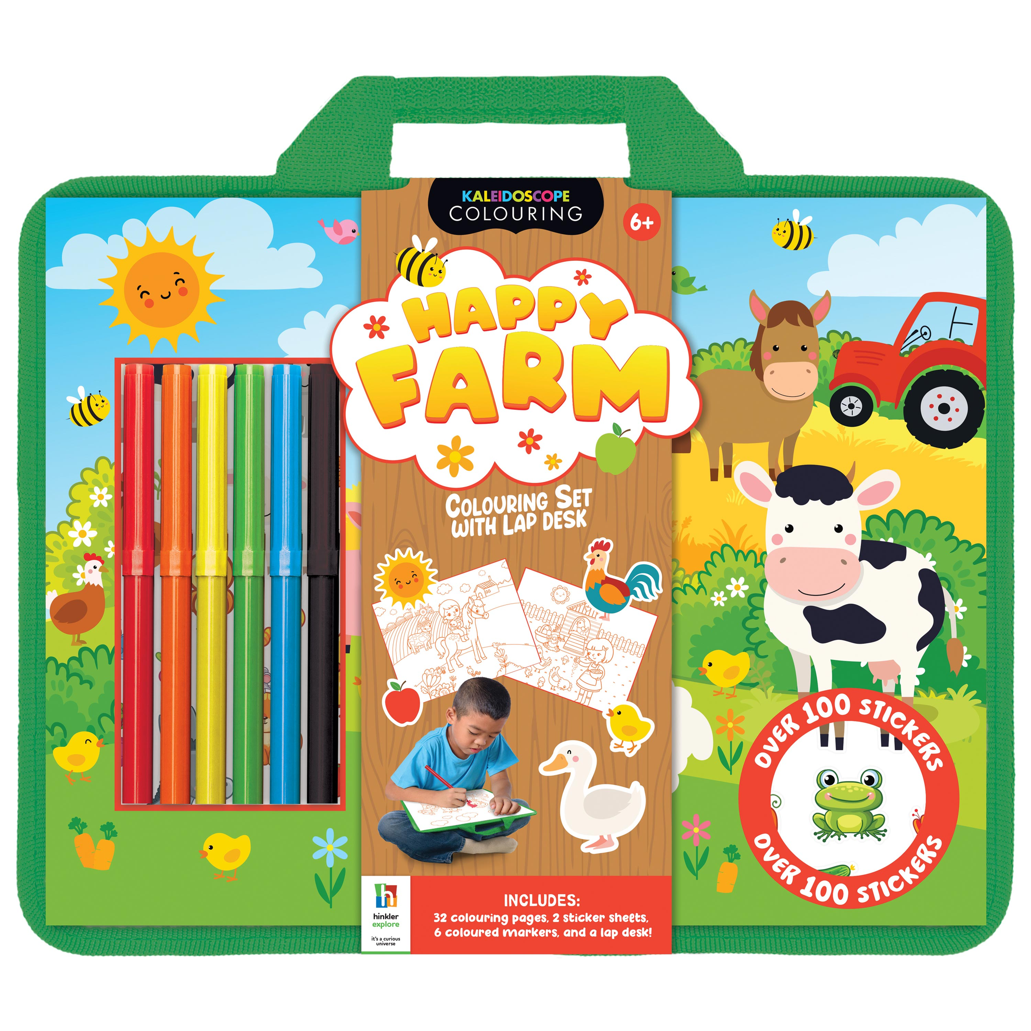 Kaleidoscope Lap Desk Colouring Set Farm