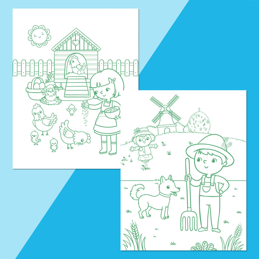 Kaleidoscope Colour-me Magnets Colouring Book - Farm.