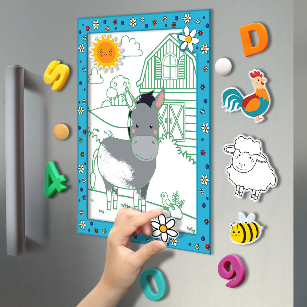 Kaleidoscope Colour-me Magnets Colouring Book - Farm.