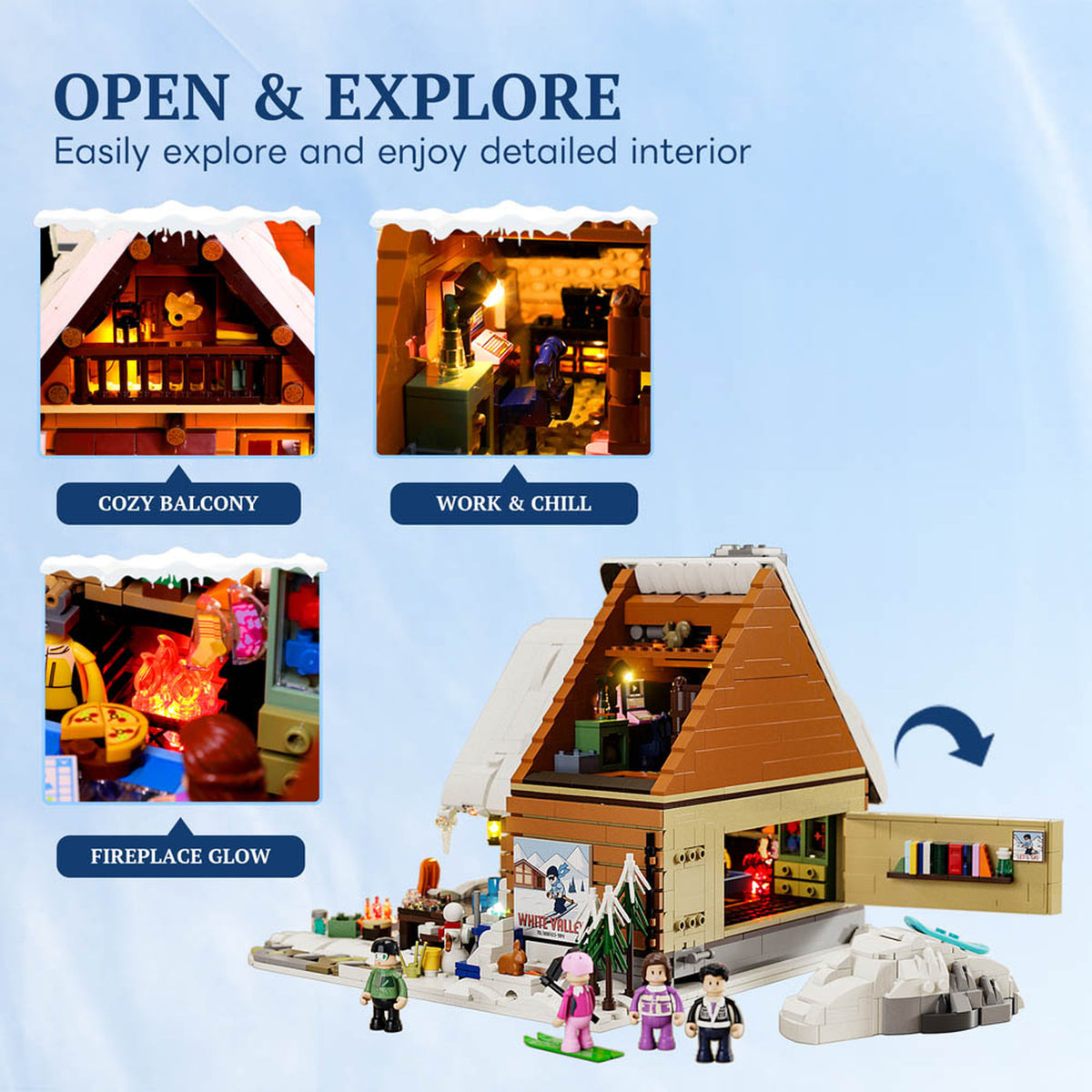Lumibricks Retro House Ski Lodge