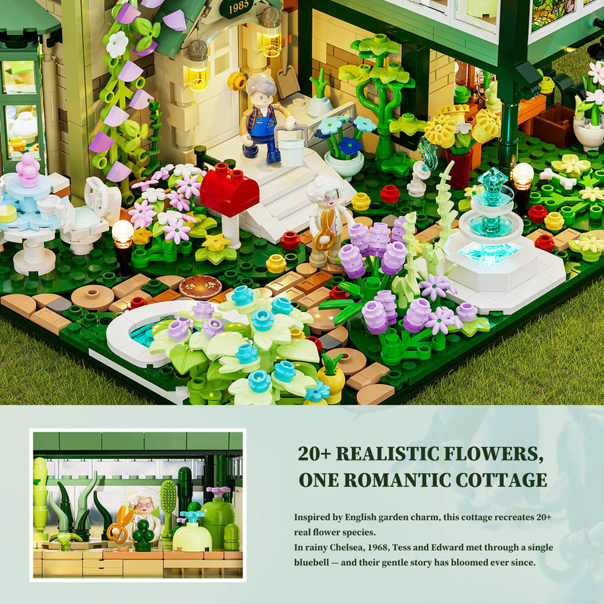 Lumibricks Retro House Garden Cottage