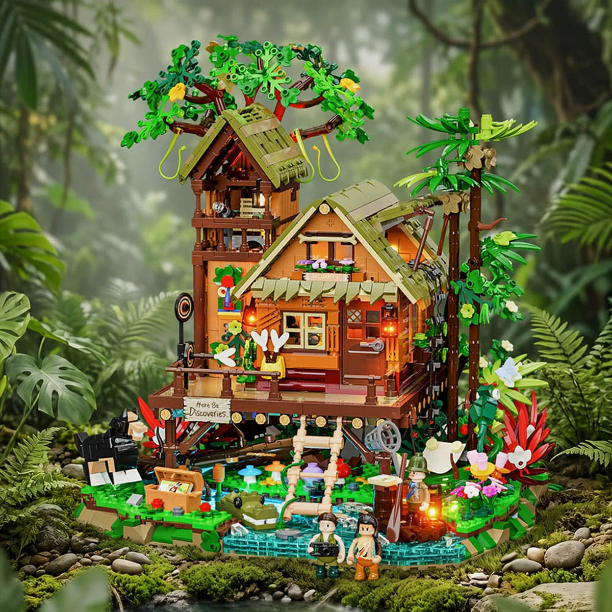 Lumibricks Retro House Misty Forest Cabin