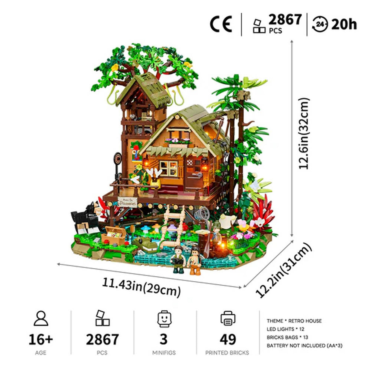Lumibricks Retro House Misty Forest Cabin