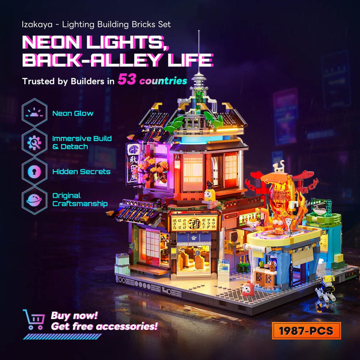 Lumibricks Cyberpunk Neoncity Japanese Izakaya