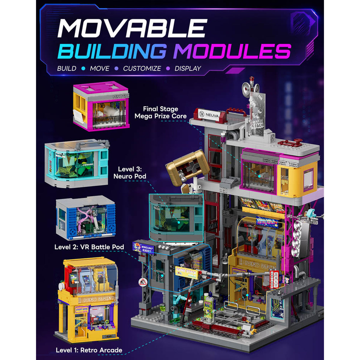 Lumibricks Cyberpunk Neoncity Game Stack
