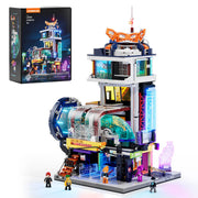 Lumibricks Cyberpunk Neoncity Floating Train Station
