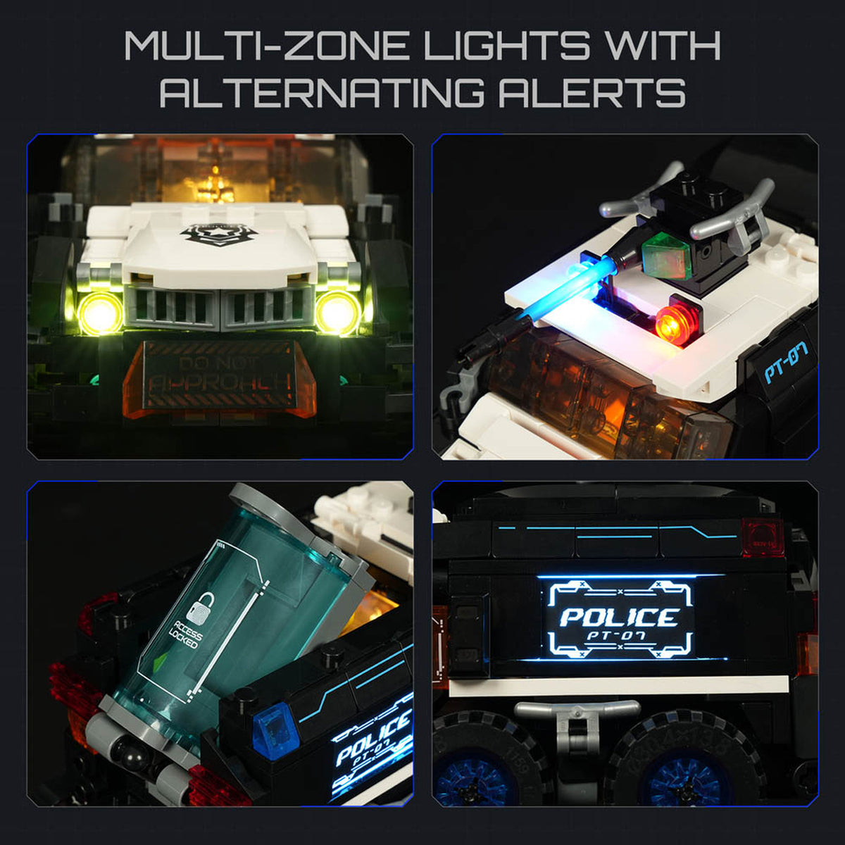 Lumibricks Cyberpunk Neoncity Police Urban Convoy