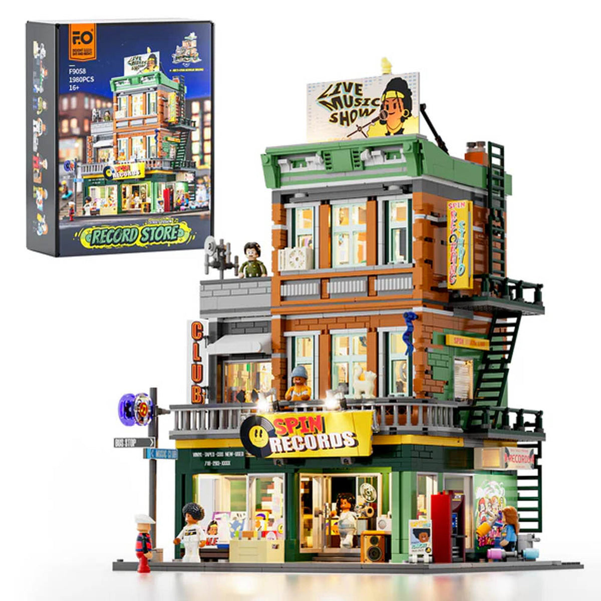 Lumibricks Street Fusion Record Store