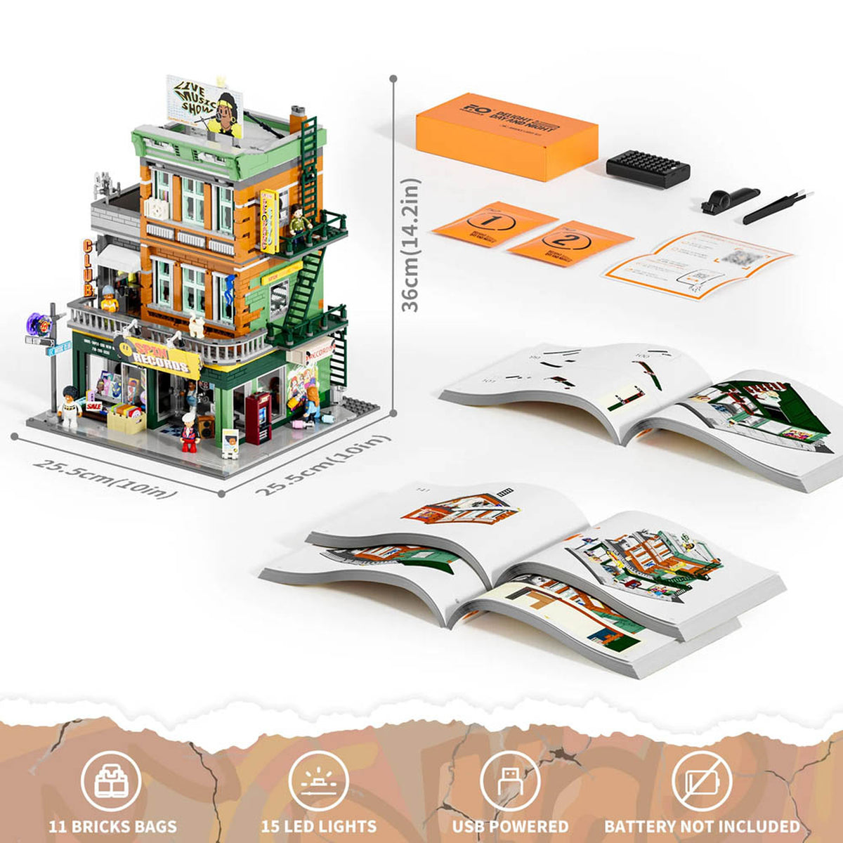 Lumibricks Street Fusion Record Store