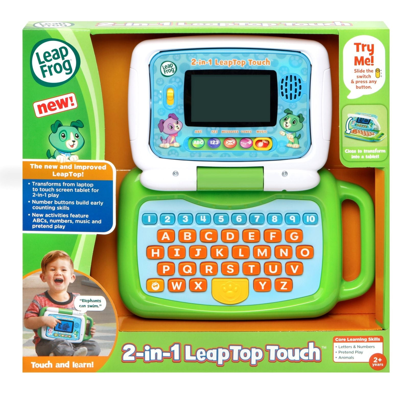 LeapFrog 2-In-1 Leaptop Touch Green - Toyworld NZ