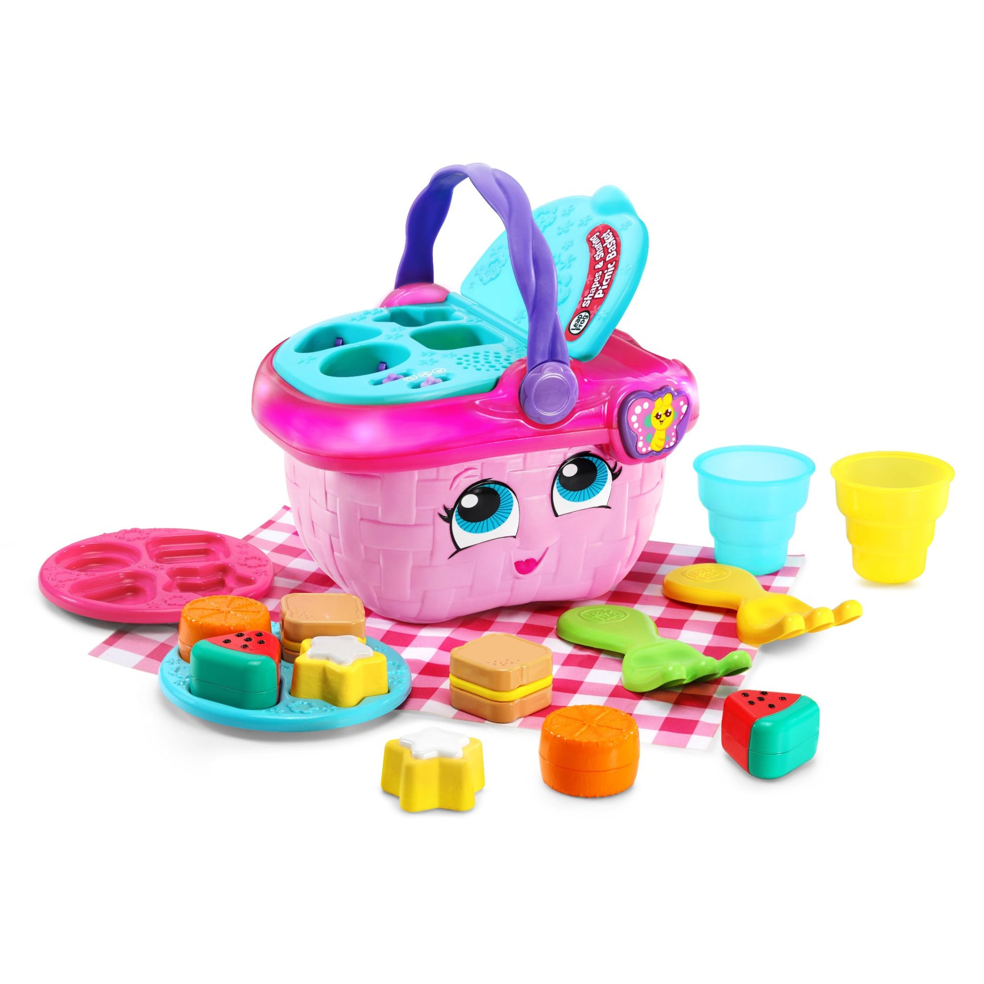 LeapFrog Shapes & Sharing Picnic Basket Pink - Toyworld NZ