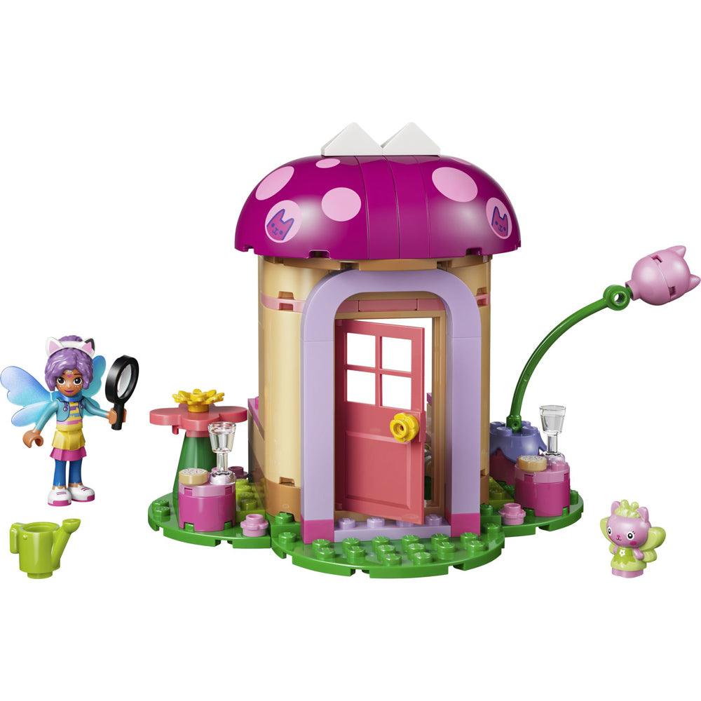 Assembled LEGO 11212 Gabby’s Dollhouse Kitty Fairy’s Garden House set.