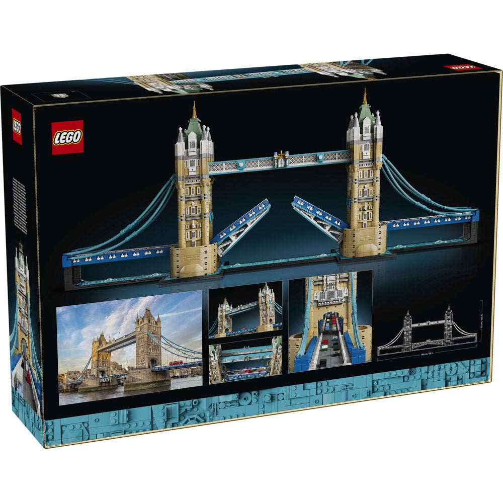 Back packaging for the LEGO 21067 Architecture Tower Bridge River Thames set.