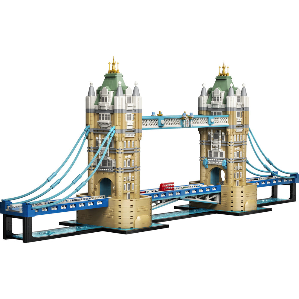 Assembled LEGO 21067 Architecture Tower Bridge River Thames set.