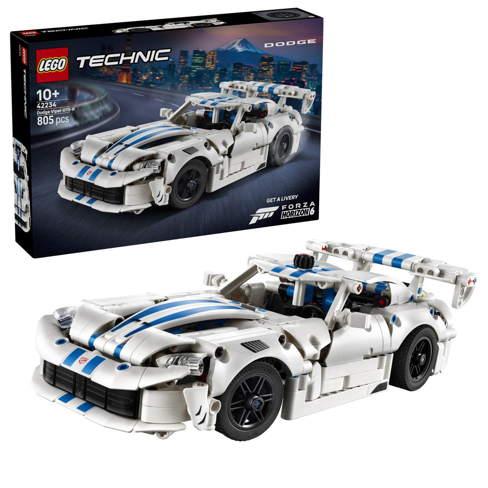Assembled LEGO 42234 Technic Dodge Viper GTS-R Sports Car set.