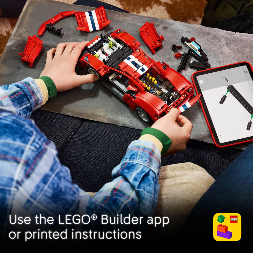 Use the lego builder app to make the LEGO 42235 Technic Ferrari 488 Pista Car set.