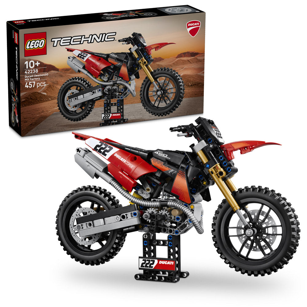 LEGO 42238 Technic Ducati Desmo450 MX Factory Motorcycle set, in packaging