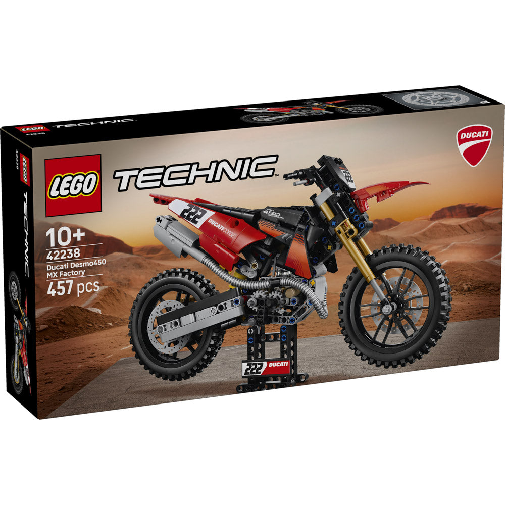 LEGO 42238 Technic Ducati Desmo450 MX Factory Motorcycle set, in packaging