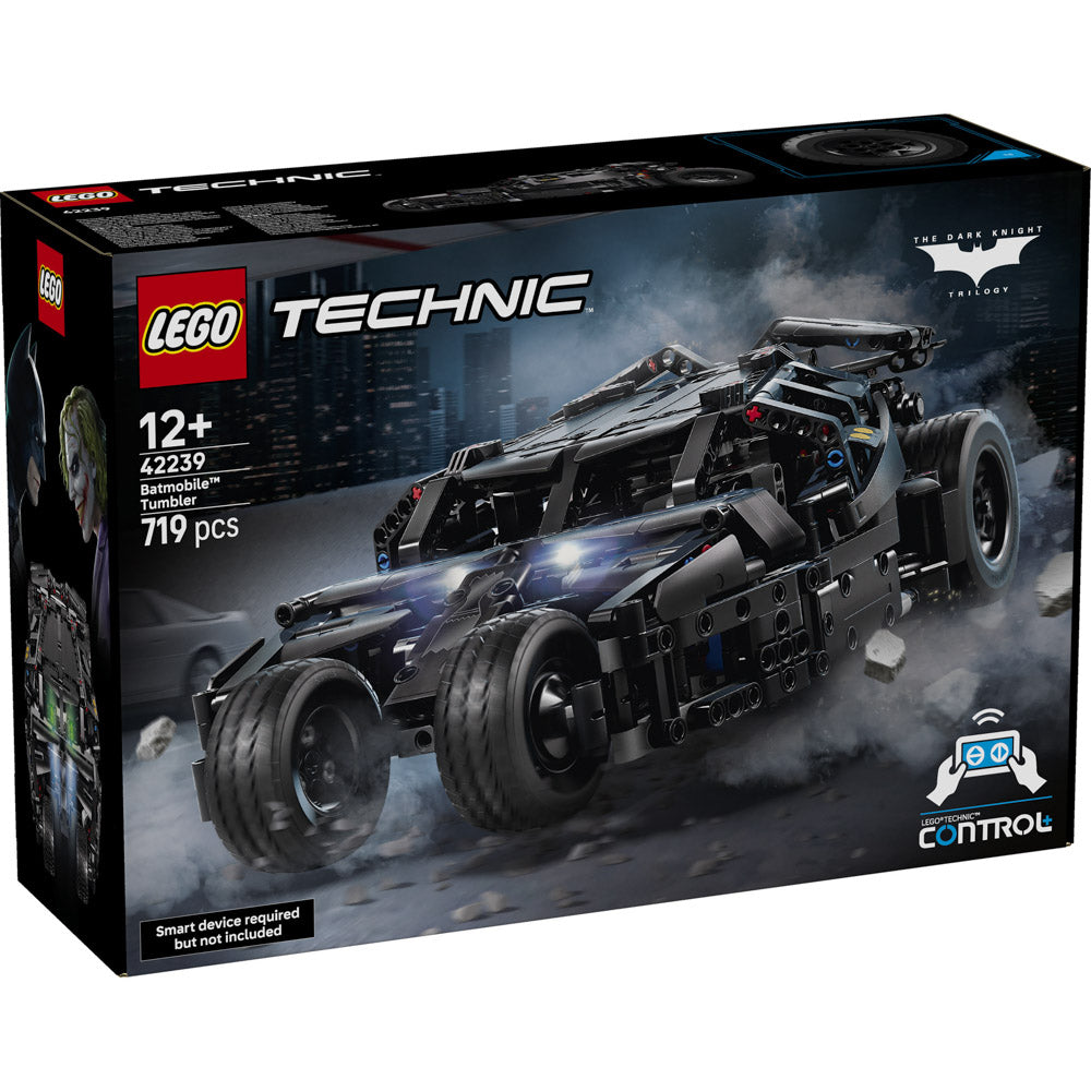 LEGO 42239 Technic Batman Batmobile Tumbler Car set with remote-control function, in packaging.