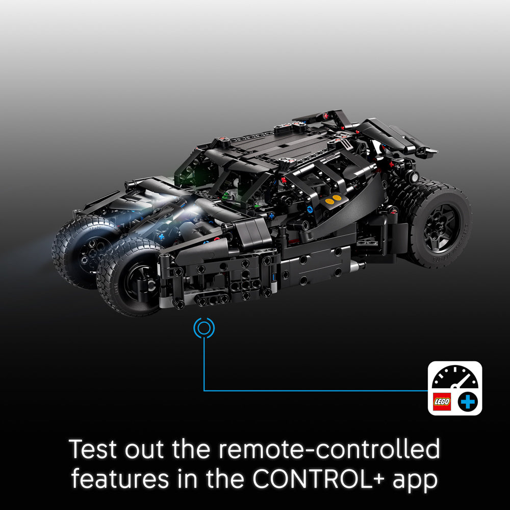 LEGO 42239 Technic Batman Batmobile Tumbler Car set with remote-control function.