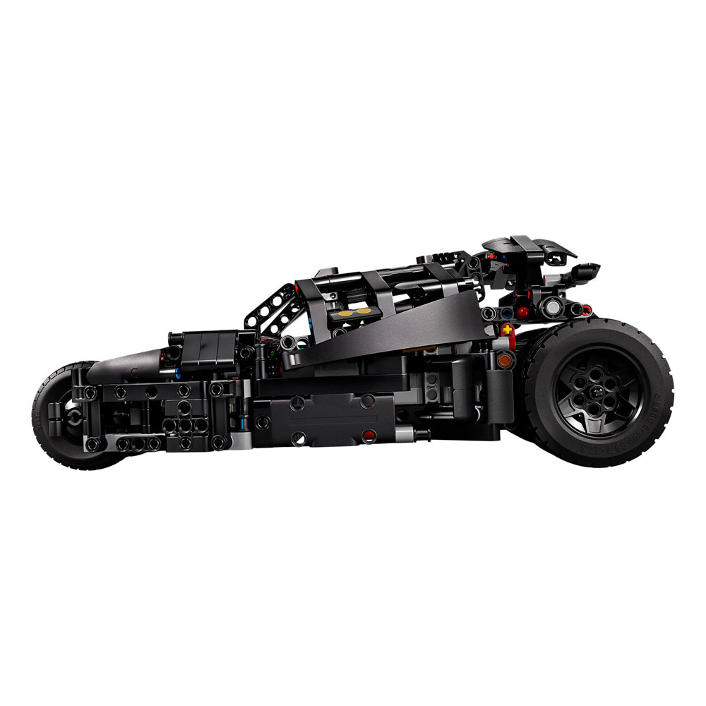 Assembled LEGO 42239 Technic Batman Batmobile Tumbler Car set with remote-control function.