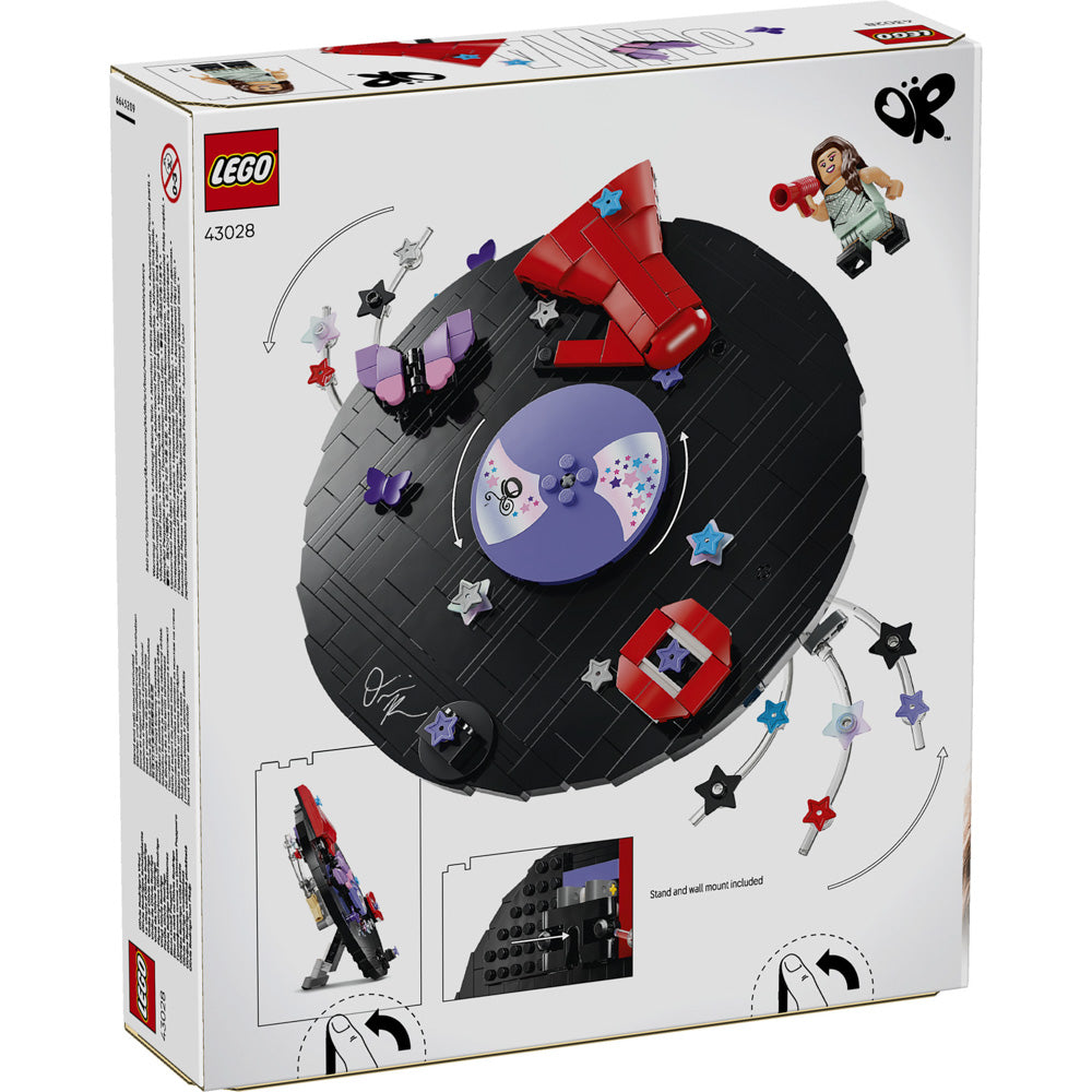 Back packaging of the LEGO 43028 Editions Music Olivia Rodrigo's Vinyl set