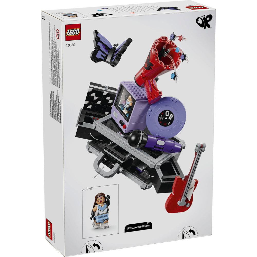 Back packaging of the LEGO 43030 Editions Music Olivia Rodrigo's Secret Storage set