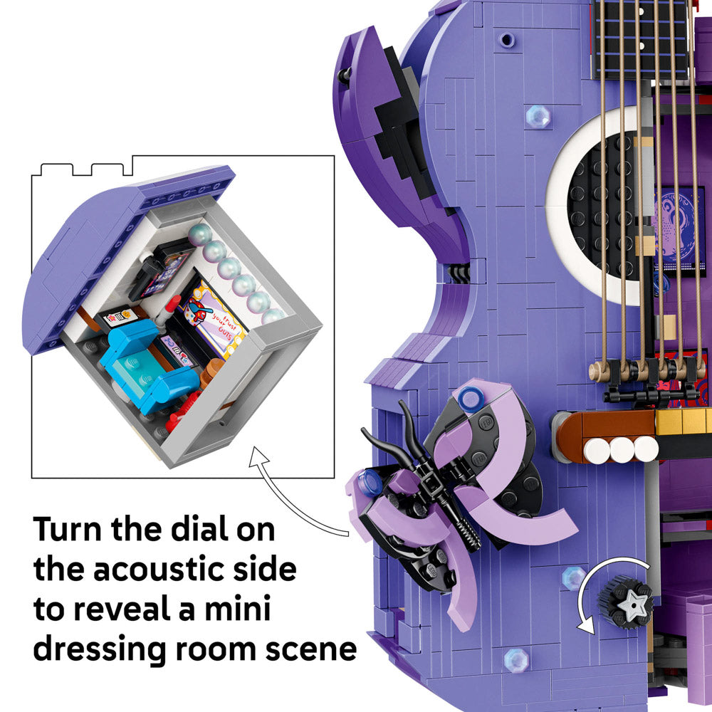 Mini dressing room scene inside the LEGO 43031 Editions Music Olivia Rodrigo's Dual Guitar set