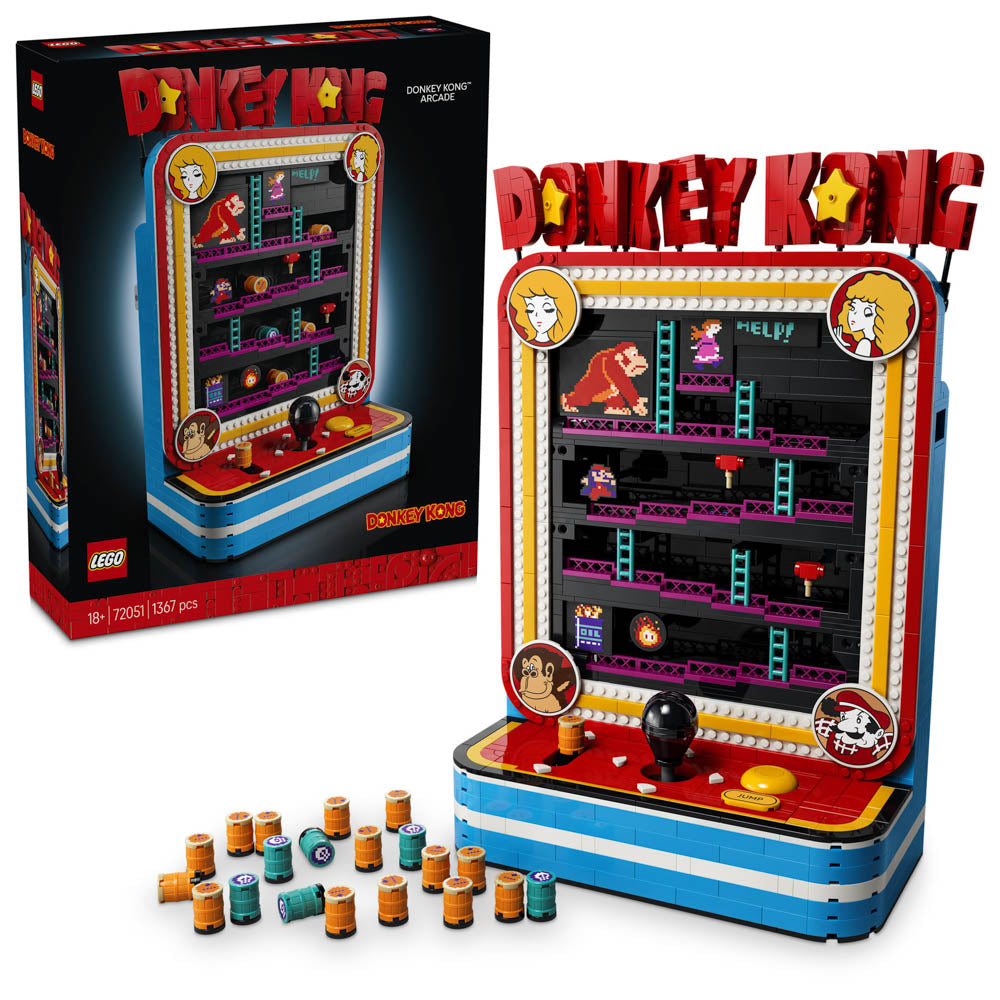 Assembled LEGO 72051 Super Mario Donkey Kong Arcade Game set.