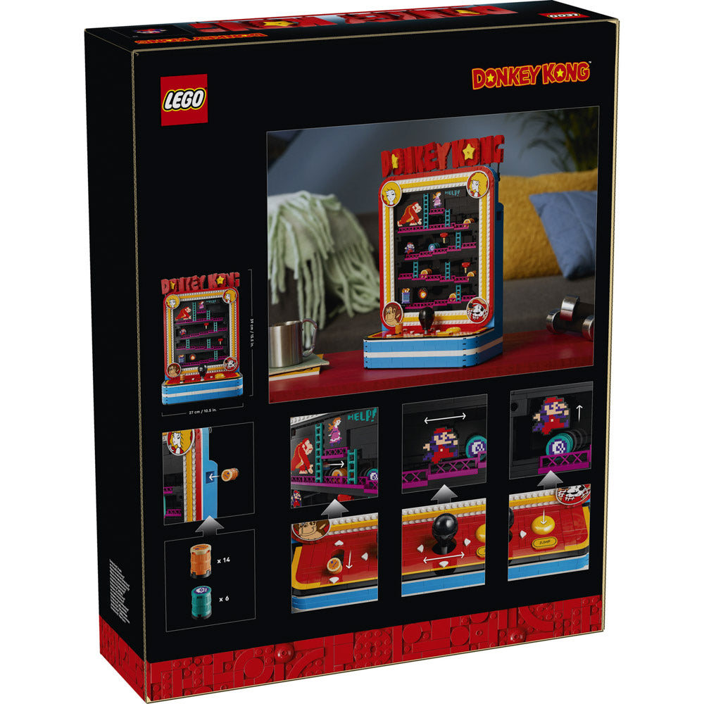 Back packaging of the LEGO 72051 Super Mario Donkey Kong Arcade Game set.