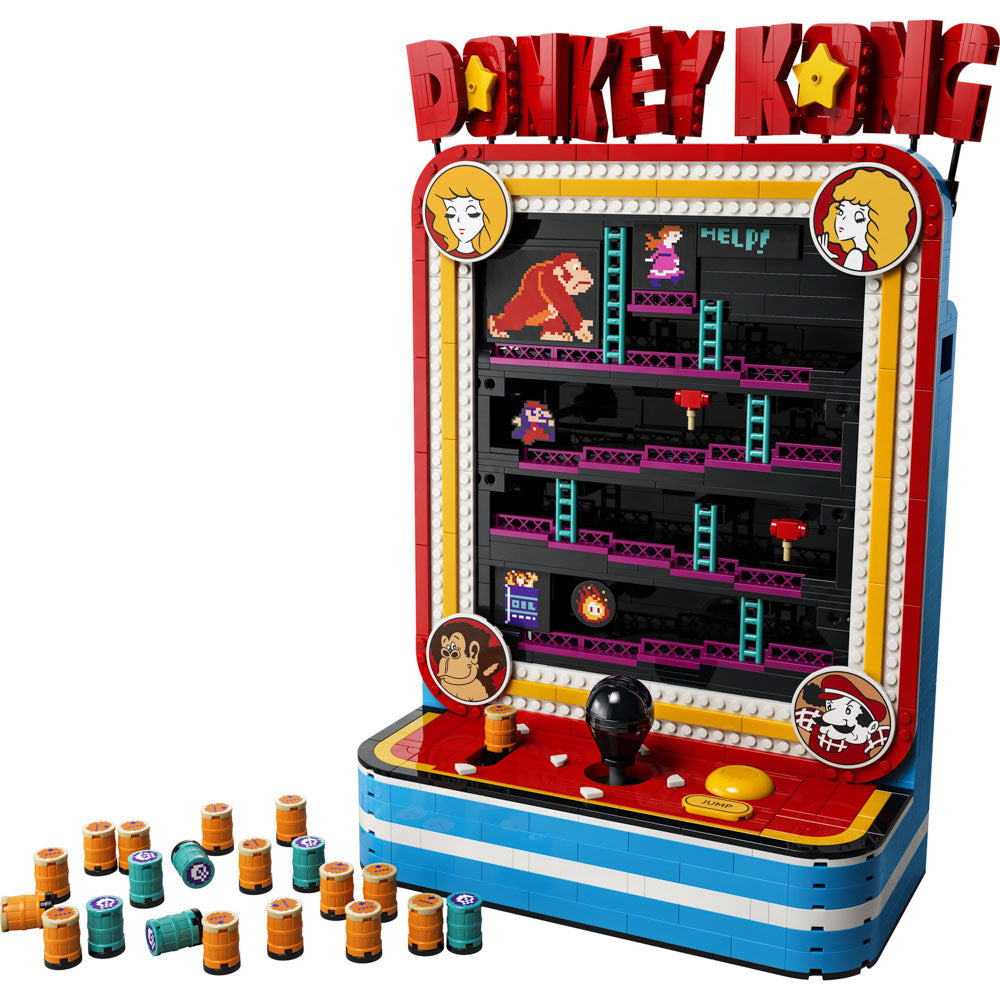 Assembled LEGO 72051 Super Mario Donkey Kong Arcade Game set.