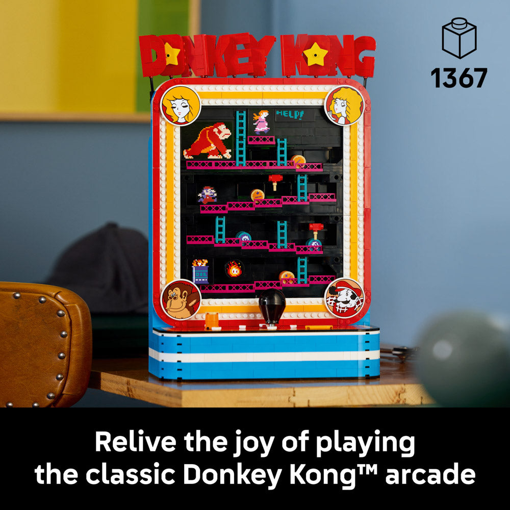 Assembled LEGO 72051 Super Mario Donkey Kong Arcade Game set.