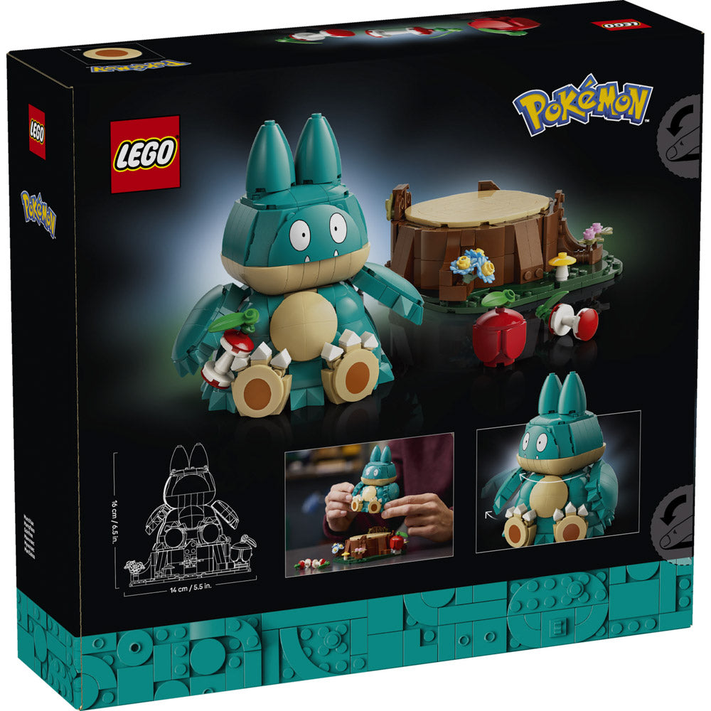 Back packaging of the LEGO 72150 Pokémon Munchlax Set for Adults