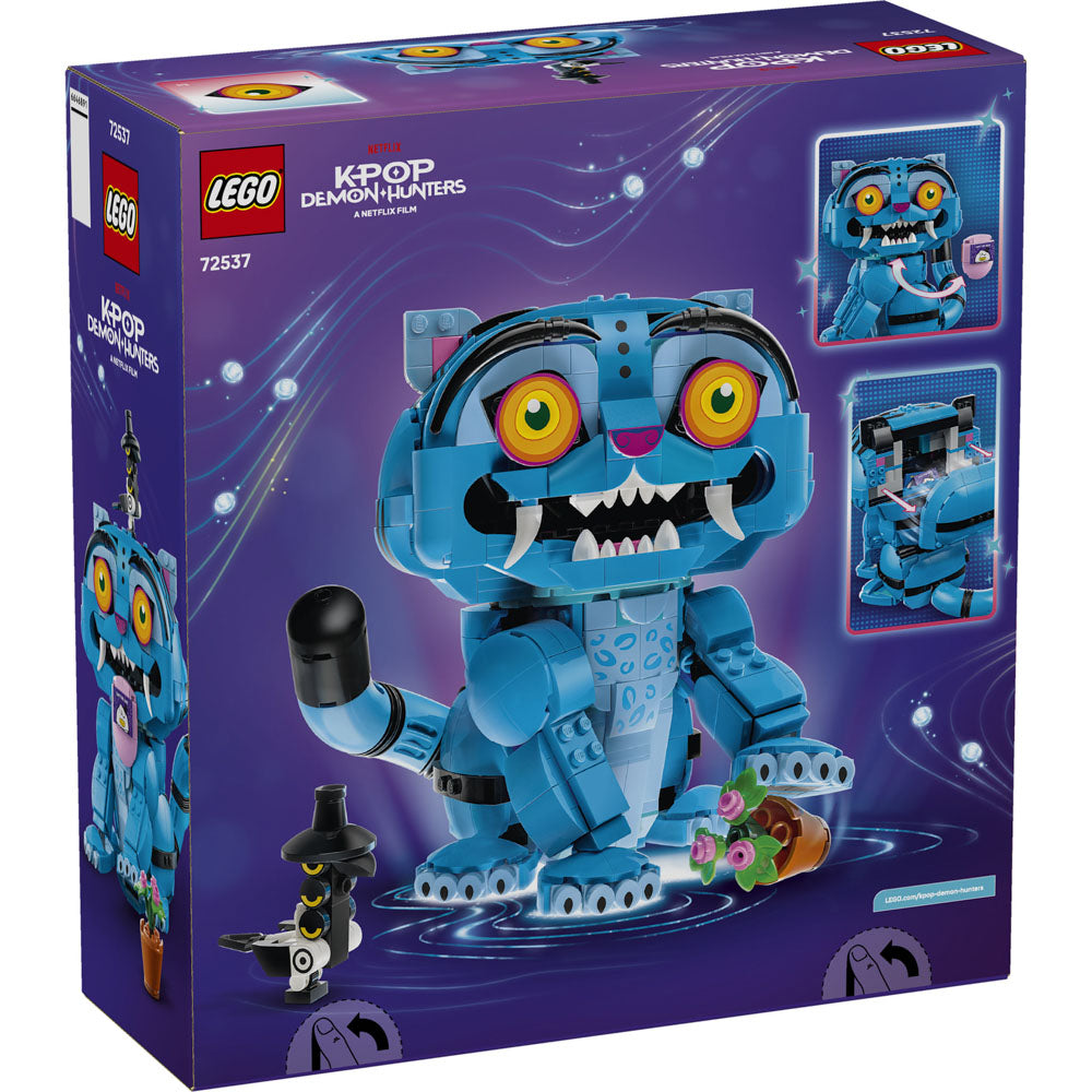 Back packaging of the LEGO 72537 KPop Demon Hunters Derpy Tiger and Sussie Bird set.