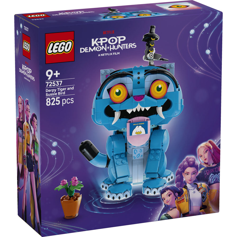 LEGO 72537 KPop Demon Hunters Derpy Tiger and Sussie Bird set, in packaging