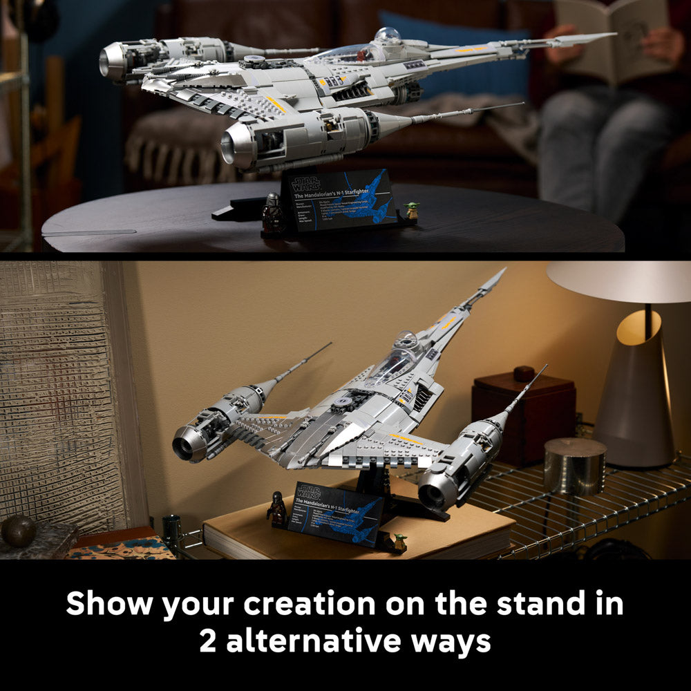 Display in two ways, LEGO 75442 Star Wars The Mandalorian's N-1 Starfighter set