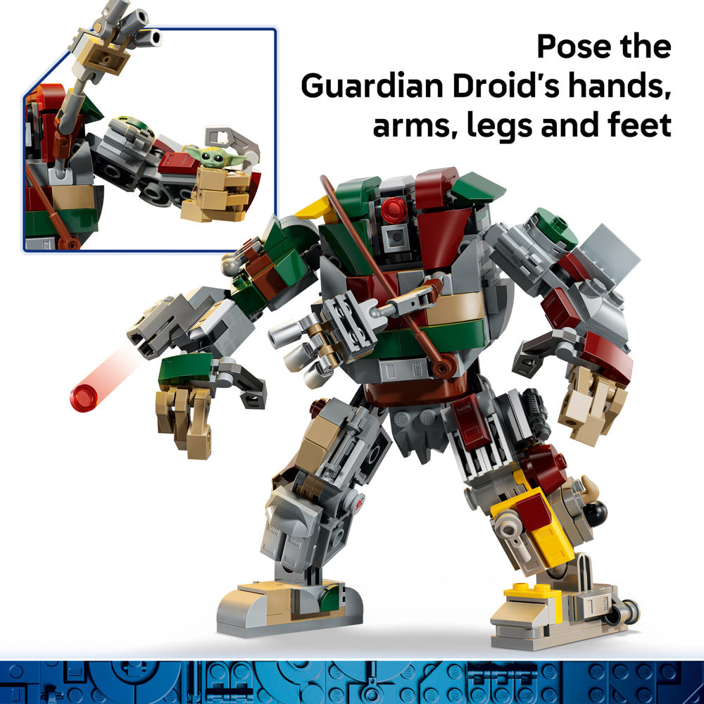Pose the Guardian Droid's hands, arms, legs and feet, in the LEGO 75451 Star Wars Hutt Palace Sentry Droid Showdown set.