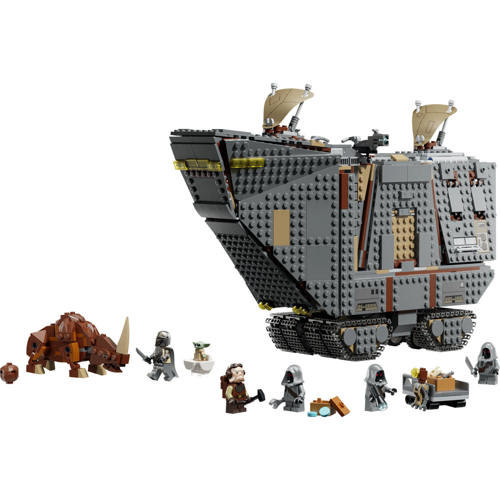Assembled LEGO 75453 Star Wars Offworld Sandcrawler and Mudhorn set.