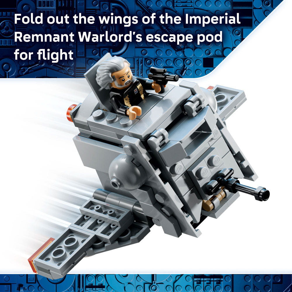 Wings fold on the escape pod, in the Assembled LEGO 75454 Star Wars Imperial Remnant AT-AT with INT-4 set