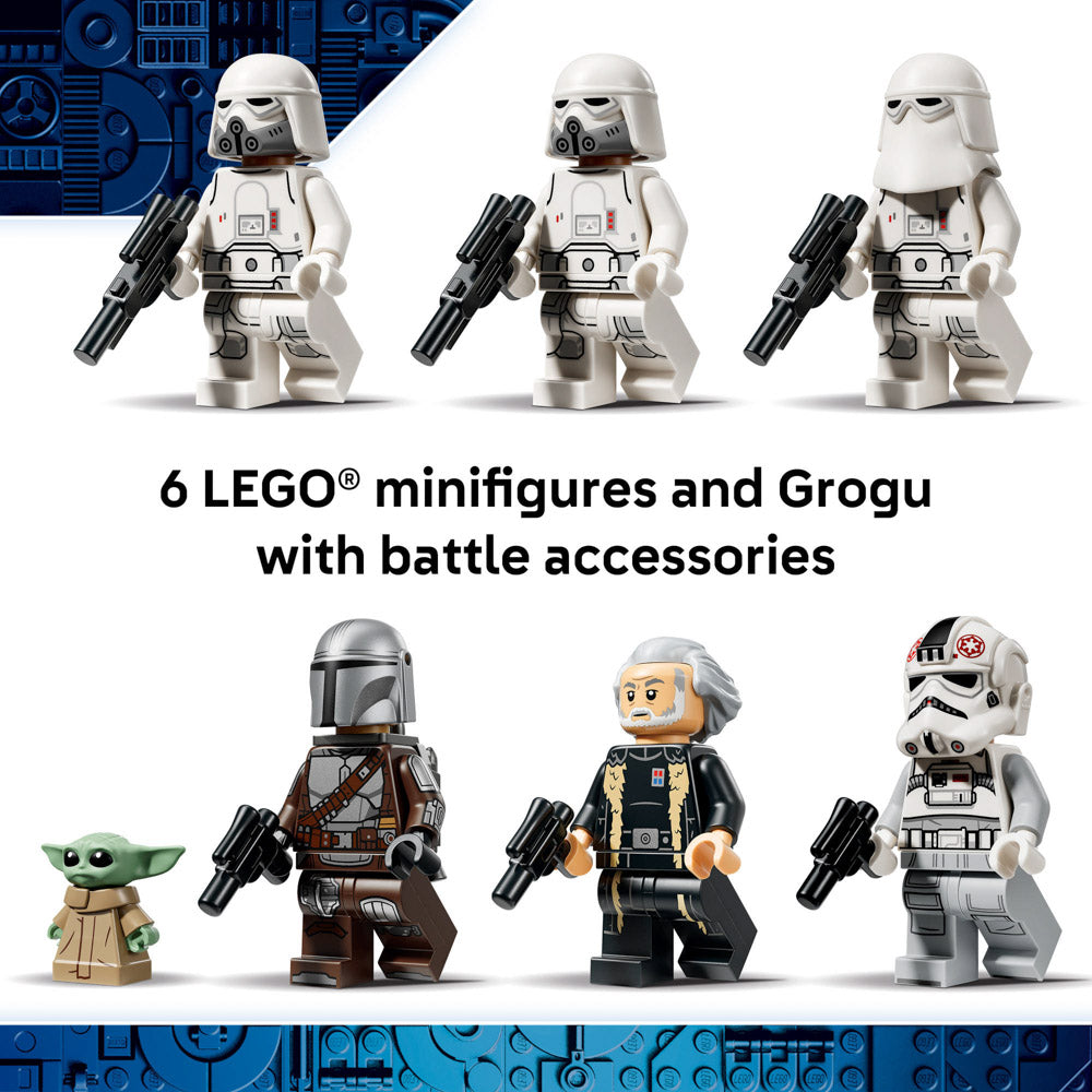 6 minifigures are included in the LEGO 75454 Star Wars Imperial Remnant AT-AT with INT-4 set, including Grogu.
