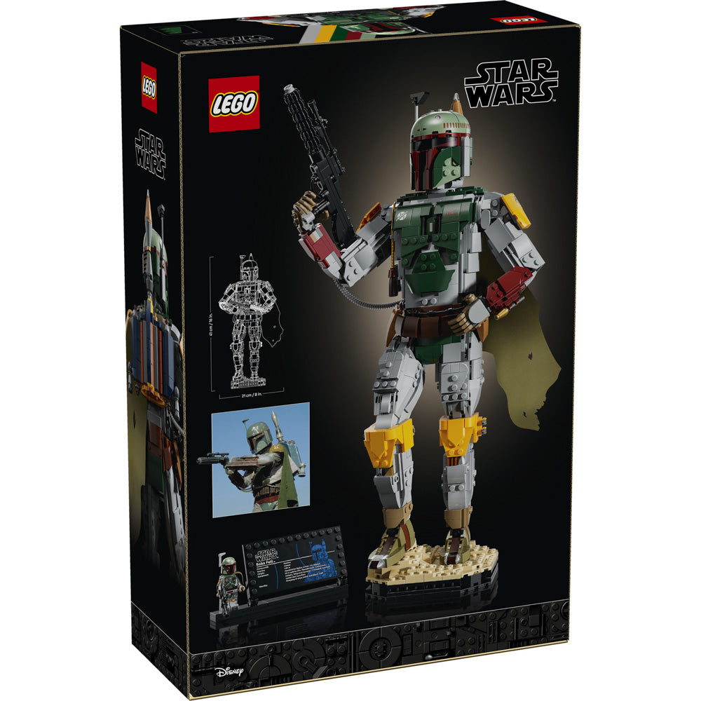 Back packaging of the LEGO 75455 Star Wars Boba Fett set.