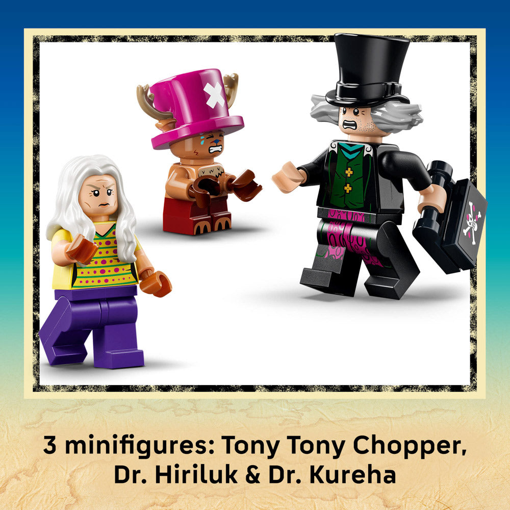 3 minifigures included in the LEGO 75641 ONE PIECE Dr. Hiriluk's Hideout diorama set