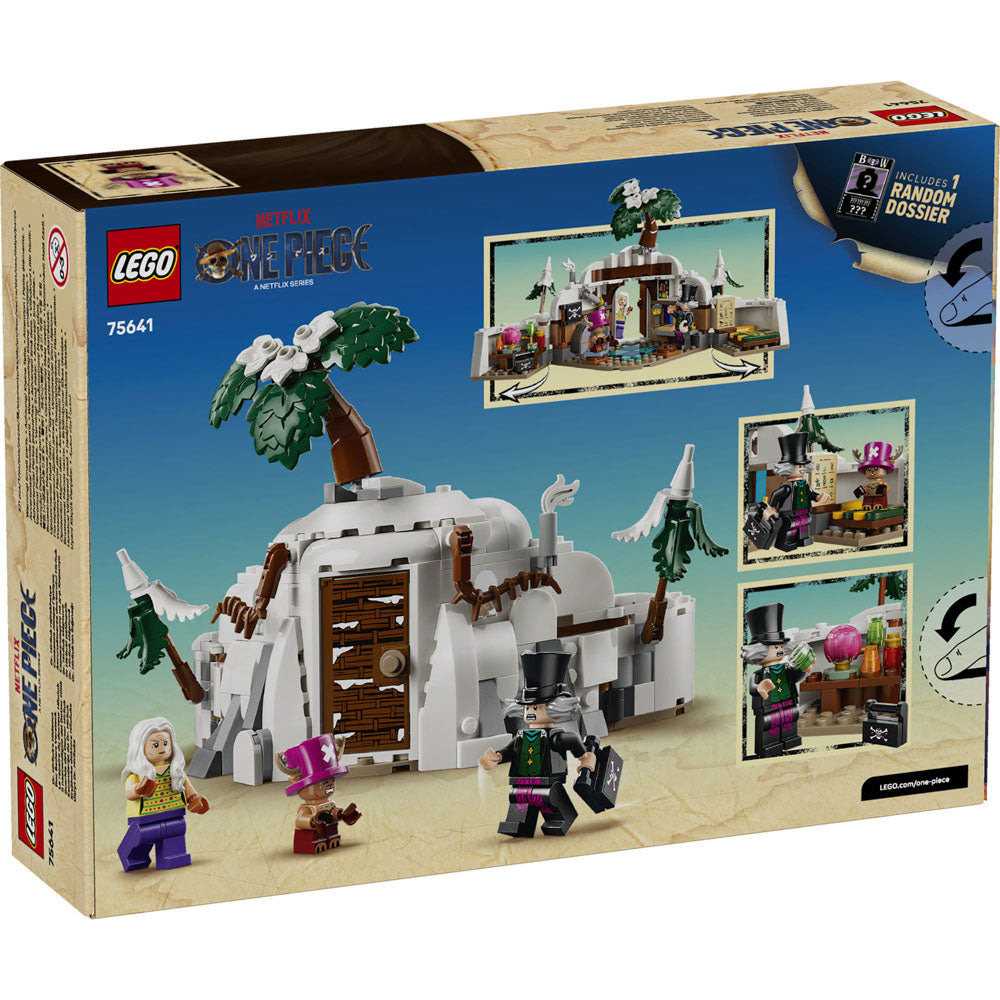 Back packaging of the LEGO 75641 ONE PIECE Dr. Hiriluk's Hideout diorama set