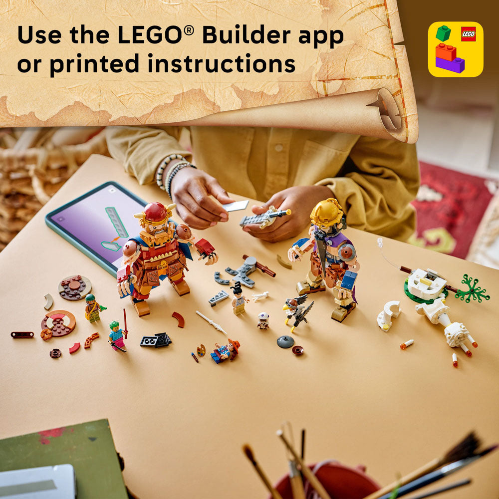 Use the lego builder app to make the LEGO 75644 ONE PIECE Dorry vs. Brogy – Giants of Little Garden set